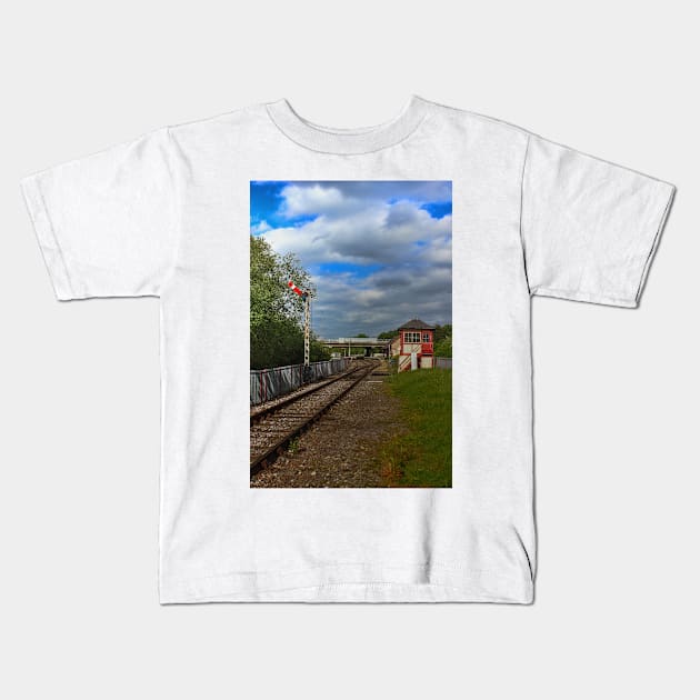 Orton Mere Station and signal box Kids T-Shirt by avrilharris